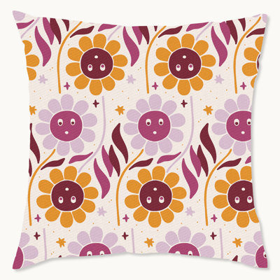 Coussin décoratif en polyester floral