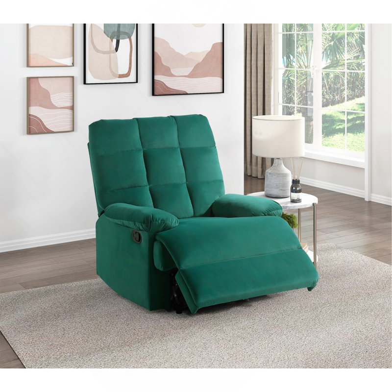 Fauteuil inclinable en velours, Vert