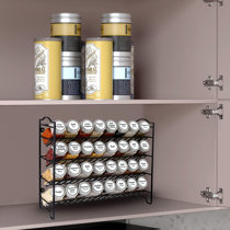 3x3x22 White Spice Organizer  Cream Spice Rack for Cabinet
