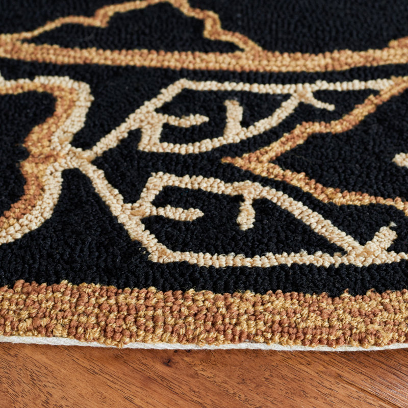 Gresham Palace Hand Hooked Performance Geometric Rug, Round 6'