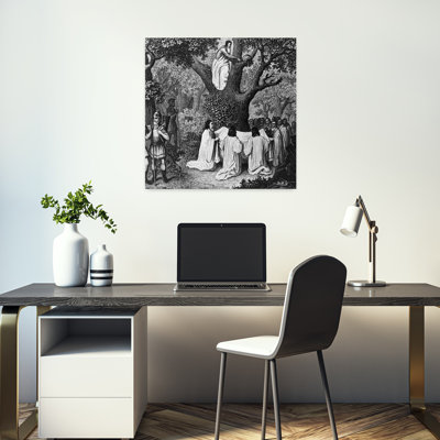 ILLUSTRATION OF DRUID PRIESTS IN AND AROUND A TREE GATHERING MISTLETOE by H. Armstrong Roberts - Wrapped Canvas Print