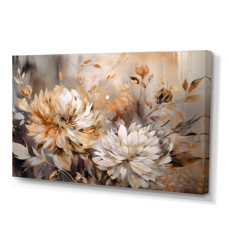 «Rozyn Chrysanthemum Artistry», reproduction d'art, H 24 po x l 32 po x P 1 po, Toile tendue