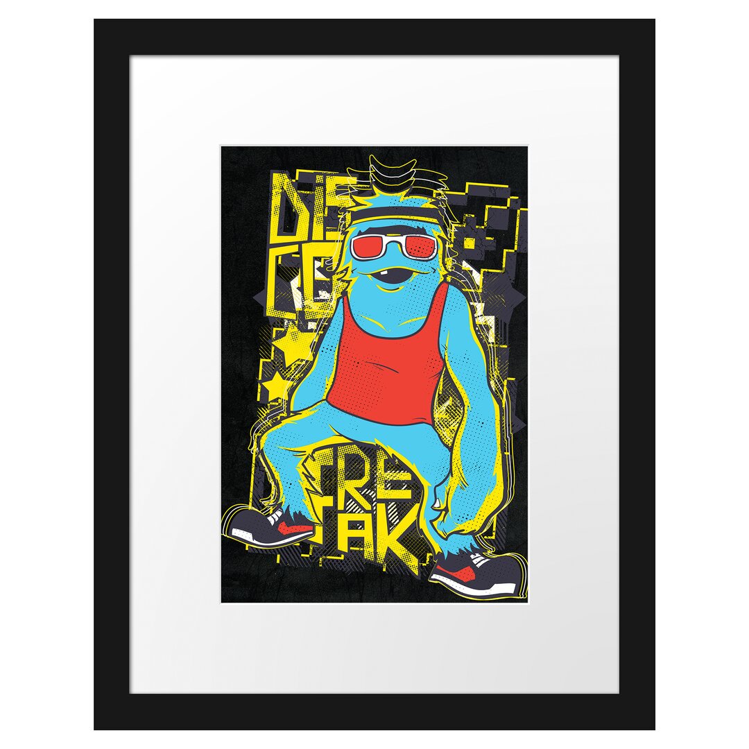 Gerahmtes Poster Disco Freak Black