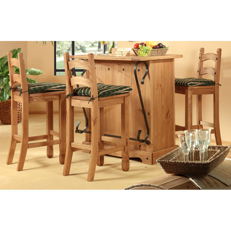 Dovray Bar Stool with Solid Wood Frame