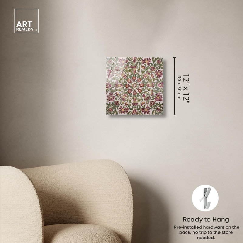 «Sage and Summer Mosaic Bathroom», reproduction d'art sur acrylique par Art Remedy, H 12 po x l 12 po