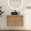 Meuble-lavabo mural simple 30 po avec lavabo en céramique Greythor -288999558-288999559