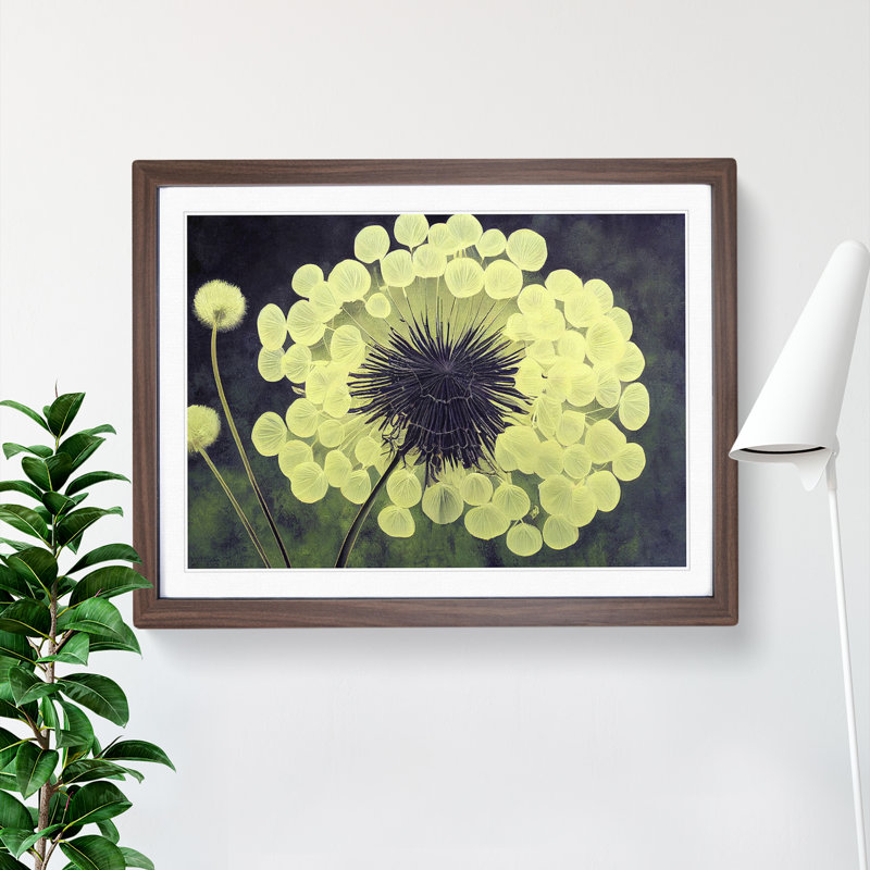 Captivating Dandelion Flowers - Framed Print, Oak, 46cm H x 64cm W x 2cm D