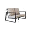 Ensemble de meubles de patio 3 pièces en aluminium gris foncé avec coussins beiges, canapé et fauteuil club