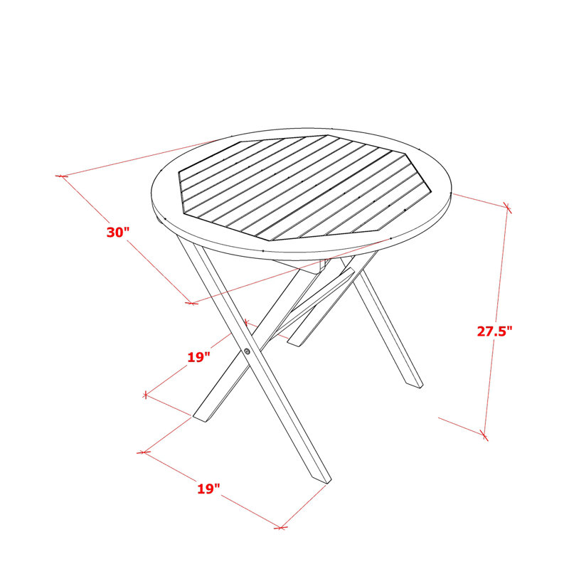 L'ensemble bistro 3 pièces pour conversation comprend une table basse ronde en bois d'acacia et 2 fauteuils pliables réglables, huile naturelle