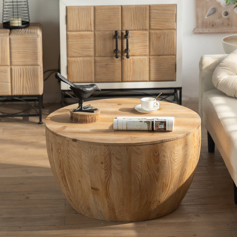 Table basse en forme de seau de style rétro pour bureau, salle à manger et salon