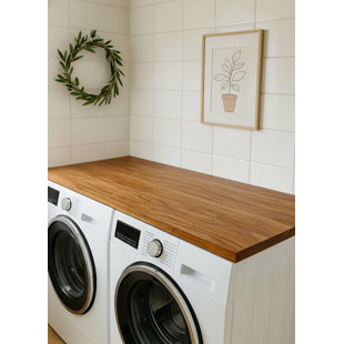 Wooden Washer And Dryer Top: Custom Laundry Room Countertop Handcrafted To Fit  Ebony