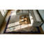 Tapis ivoire antique en laine Art déco