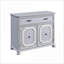 Armoires | Armoire de rangement à double porte avec 1 tiroir, 2 tablettes intérieures, fabrication en bois mélangé, finition gris anthracite | Chalet | Chambre à coucher