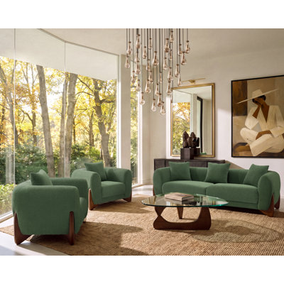 3 Pieces Modern Boucle Living Room Set