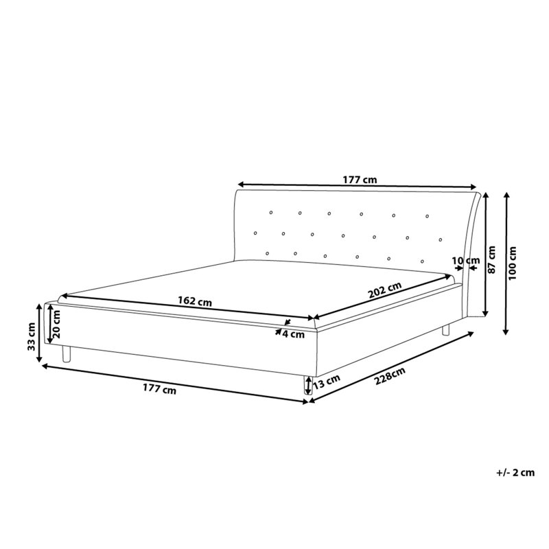 Fawnridge Upholstered Bed, European Kingsize (160 x 200 cm)