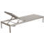 Ensemble de 6 chaises longues d'extérieur Aynura 76 po (193 cm) avec 3 chaises longues inclinables en aluminium, 3 tables d'appoint assorties, tissu en maille à séchage rapide et roulettes dissimulées - Gris brossé-975435892-986567482