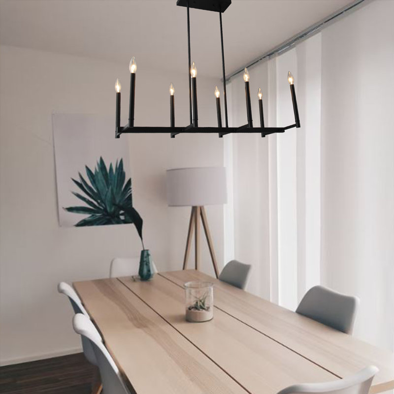 Lustre 8 lumières avec finition noir mat