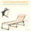 Chaise longue inclinable, rembourrée et pliante avec appui-tête