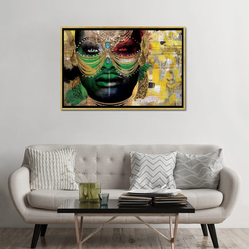 " Girl " by Nikki Chu, 32" H x 48" W x 1.5" D, Gold Framed