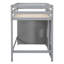 Lit mezzanine simple avec garde-robe intégré, 2 fenêtres, gris - Bois massif pour garde-robe de chambre à coucher-1568852388