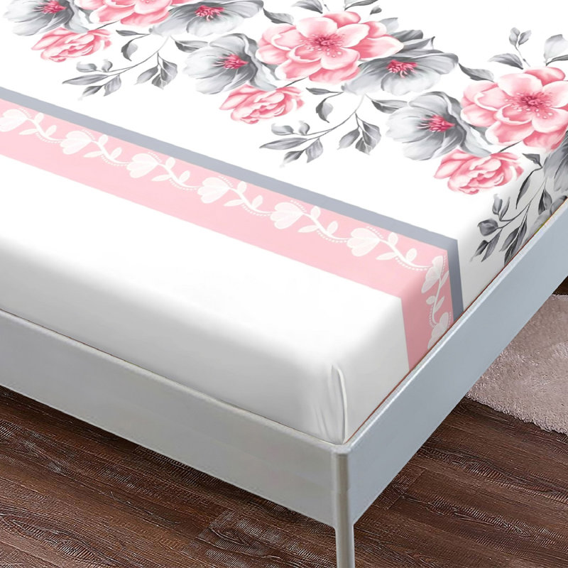 Microfiber Floral Duvet Cover Set, Super King Duvet Cover + 3 Additional Pieces