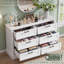 Commode 30 po à 6 tiroirs en bois blanc pour chambre à coucher et garde-robe