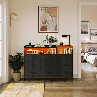 130 cm W Chest of 9 Drawers