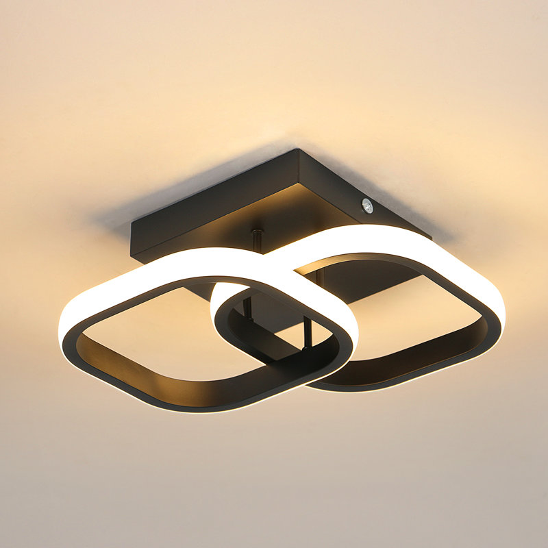 Luebbert LED Semi Flush Mount, Black, 3000K