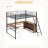 Metal Loft Bed With 3 Layers Of Shelves And L-Shaped Desk-726180223-726180222