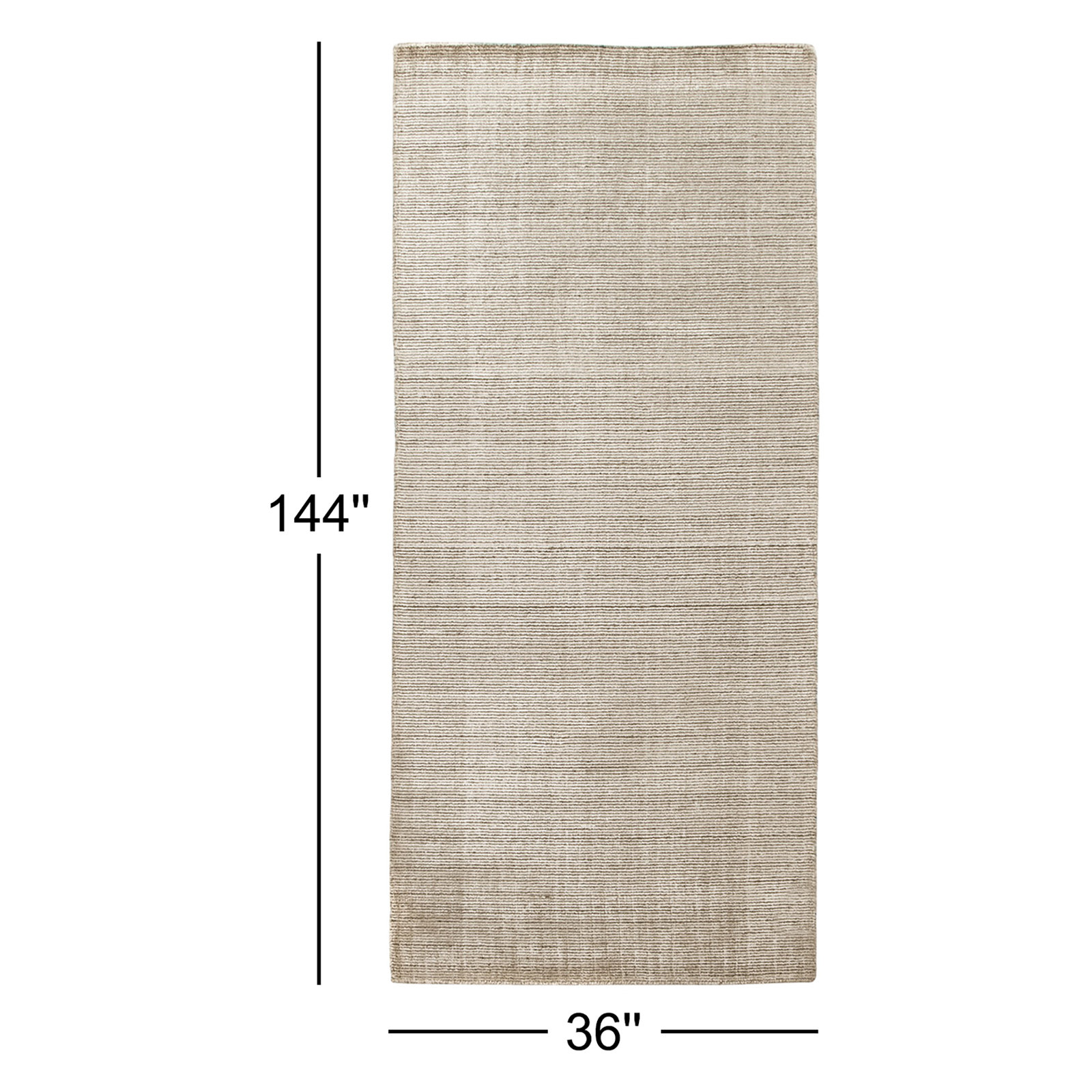 Matias Hand-Hooked Looped Rug, Runner 3' x 12', Brown/Cream