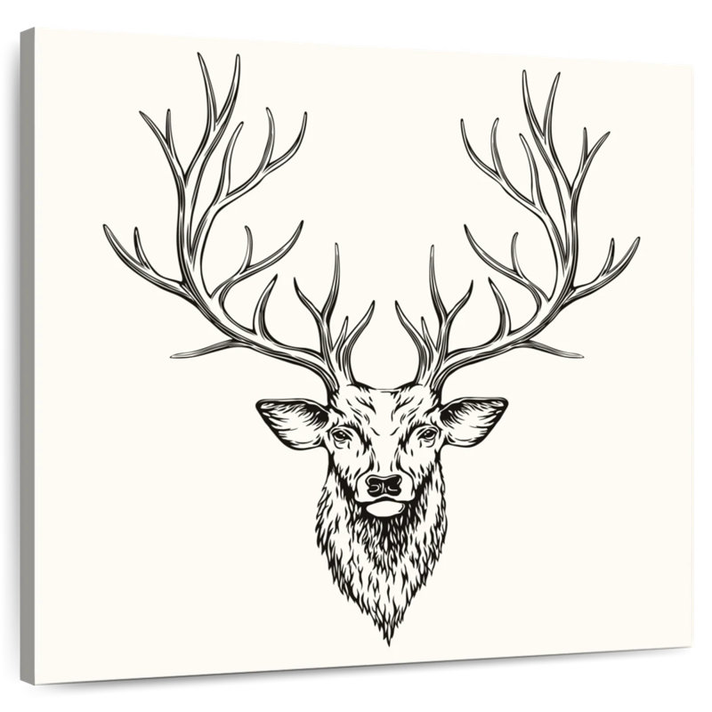 Tête de cerf Senne, H 10 po x l 10 po
