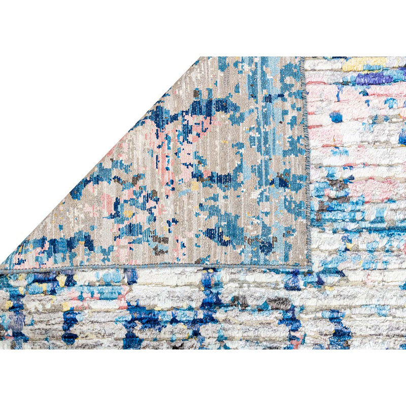 Hand Woven Wool Abstract Area Rug, Rectangle 8' x 10'