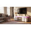 Meuble télé avec lumières DEL pour téléviseur de 60 po, console, blanc ultrabrillant-968146063