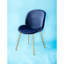 Ensemble de 2 chaises d'appoint Chuchip en velours bleu et finition dorée