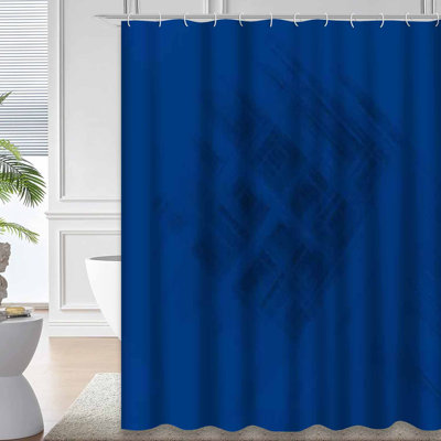 Abstract Art Backdrop Banner Border Blue Shower Curtain with 12 Hooks