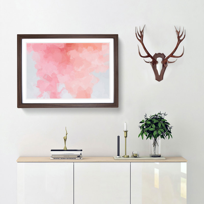 Time for an Angel in Abstract - Picture Frame Painting Print, Walnut, 60cm H x 91cm W x 2cm D