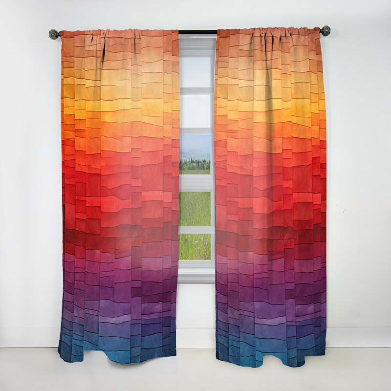 Rideau à formes abstraites - Velours obscurcissant - 1 panneau Kanode, L 52 po x L 120 po