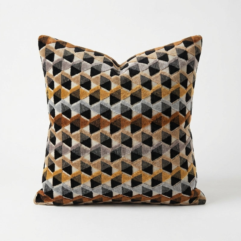 Harmony Geometric Reversible Throw Pillow, 20" x 20", Green, Gray