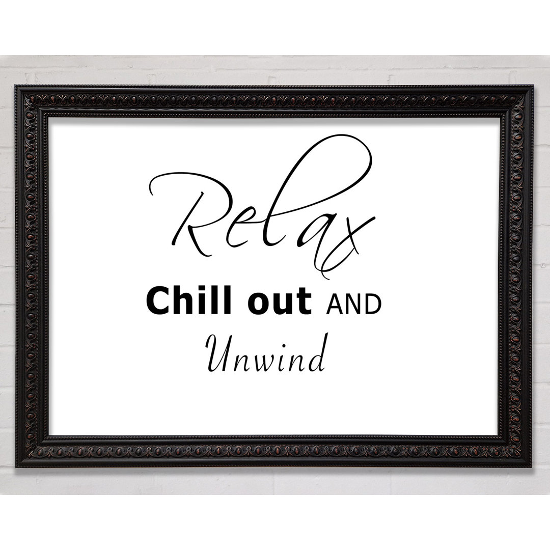 Bathroom Quote Relax Chill Out Silver - Einzelner Bilderrahmen Kunstdrucke