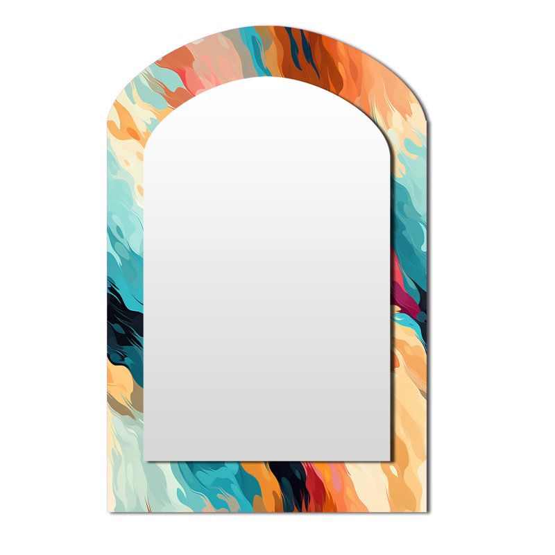 Multicolore Feather Fury - Miroir mural moderne, 43 po x 33 po