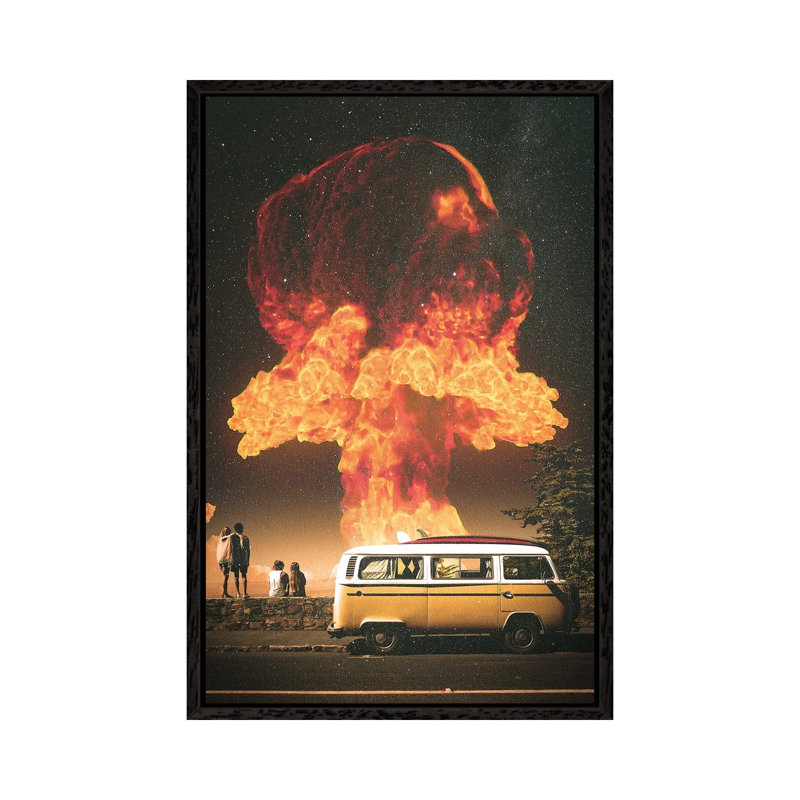 Stopover by Nicebleed - Print on Canvas, 101.6cm H x 66.04cm W x 3.81cm D, Black Framed