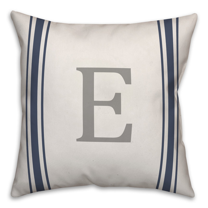  Monogramme - Housse et insert de coussin carré en E, E