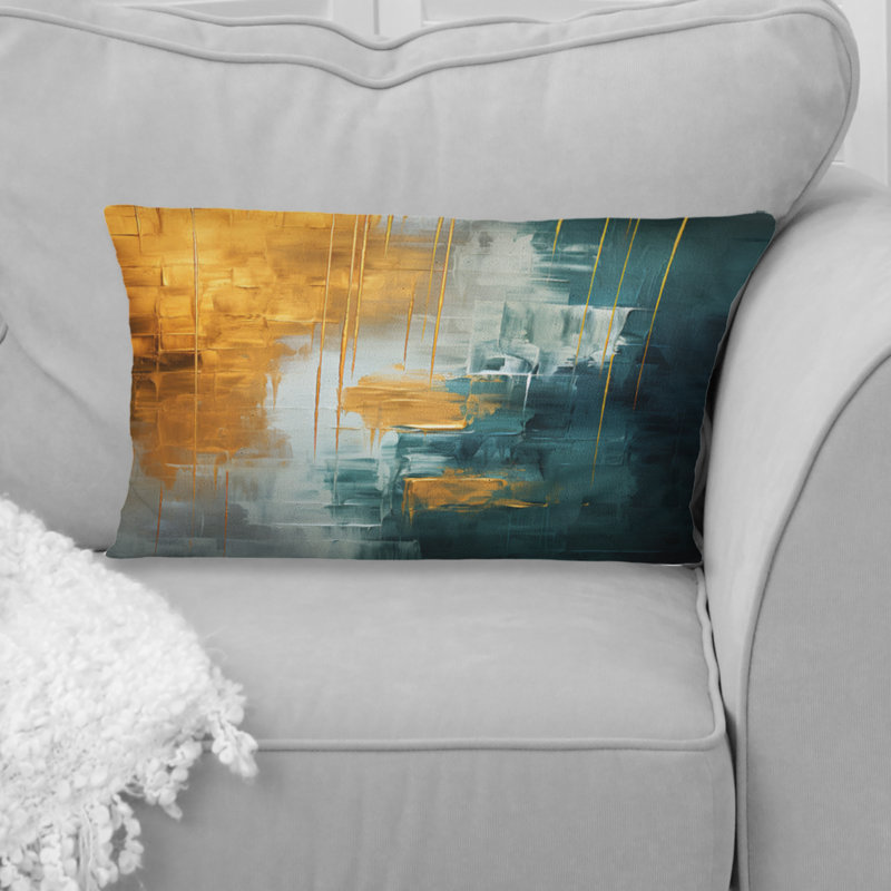 Comfort of Glory - Expressionnisme abstrait bleu - Coussin décoratif avec peinture abstraite