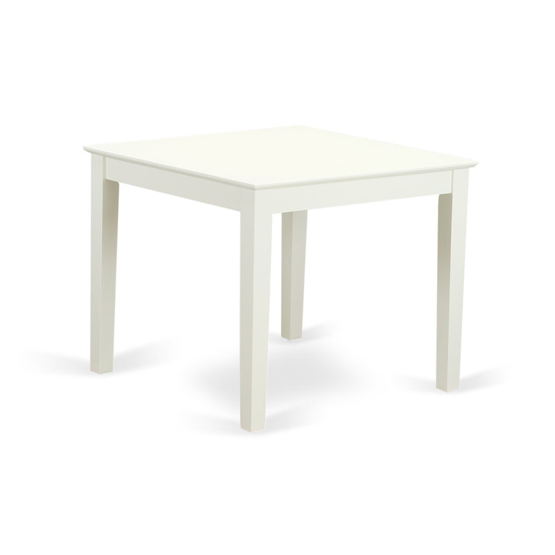 3 Piece Dining Room Furniture Set Contains a Square Dining Table and 2 Light Beige Linen Fabric Parsons Chairs, Linen White