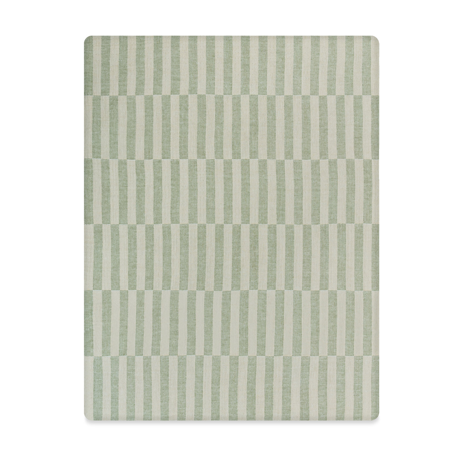 Moss Stripe Muslin All-Stages Midi Crib Sheet