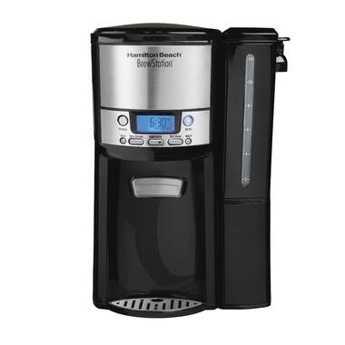 Bonsenkitchen Filter Coffee Machine with Thermos Jug and Timer,  Programmable Stainless Steel Coffee Machine with Anti-Drip Function, 10-12  Cups (1.5