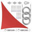 Voile d'ombrage triangulaire Amgo avec trousse de quincaillerie et corde 200 g / m², blocage UV 95%-111679618-111679620