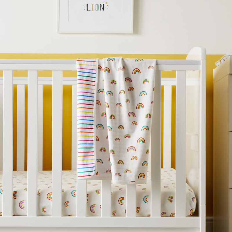 100% Cotton Reversible Blanket - Rainbow Dreams