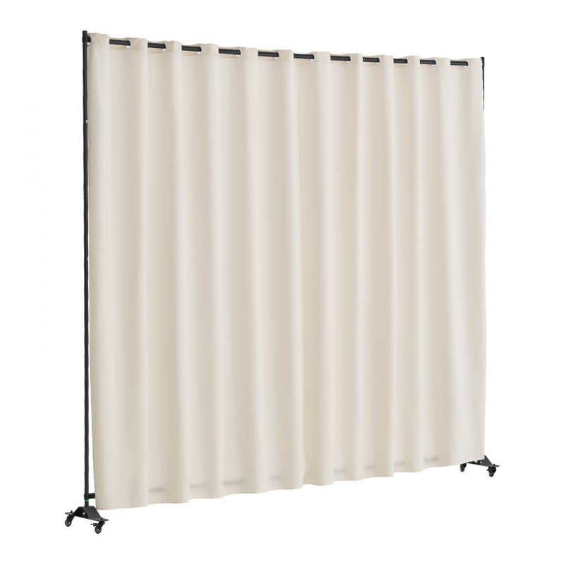 308.6 cm W x 245.6 cm H Single Panel Room Divider, Beige