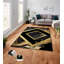 Tapis rectangulaire tissé à la machine en polyester noir / or Norlina-3108444